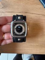 Montre homme, Handtassen en Accessoires, Horloges | Heren, Leer, Polshorloge, Zo goed als nieuw, Zilver