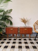Vintage midcentury nachtkastjes | kastjes | retro, Ophalen, Zo goed als nieuw, 45 tot 65 cm, Minder dan 55 cm