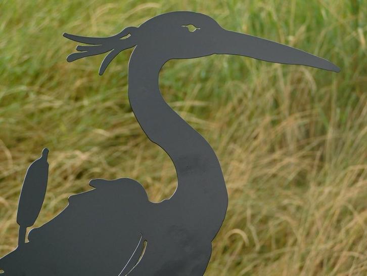 Tuinsteker Reiger Silhouette - 112 cm - Mat Zwart, Tuin en Terras, Tuinstekers, Ophalen of Verzenden