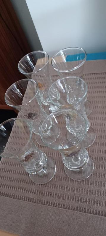 6 glazen Hasseltse koffie, Verzamelen, Glas en Drinkglazen, Ophalen, Zo goed als nieuw