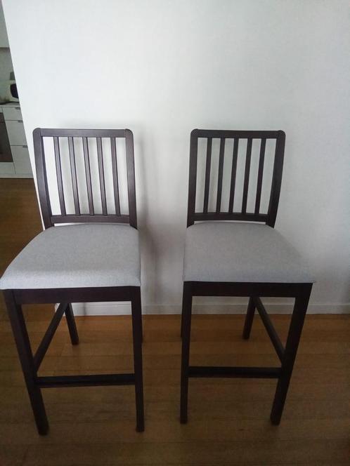Chaises de bar / chaises hautes 75cm, Maison & Meubles, Tabourets de bar, Comme neuf, 60 à 90 cm, Bois, 2 tabourets, Avec repose-pieds