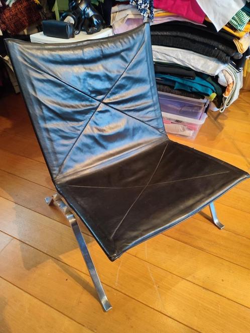Poul Kjaerholm Pk 22 Kold Christensen, Huis en Inrichting, Fauteuils, Zo goed als nieuw, Leer, Metaal, Ophalen of Verzenden