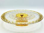 Glazen taartplateau op metalen voet, Antiek en Kunst, Antiek | Glaswerk en Kristal, Ophalen