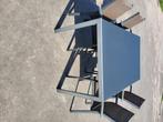 Tuintafel met 4 stoelen., Tuin en Terras, Tuintafels, Ophalen, Gebruikt, Rechthoekig, Aluminium