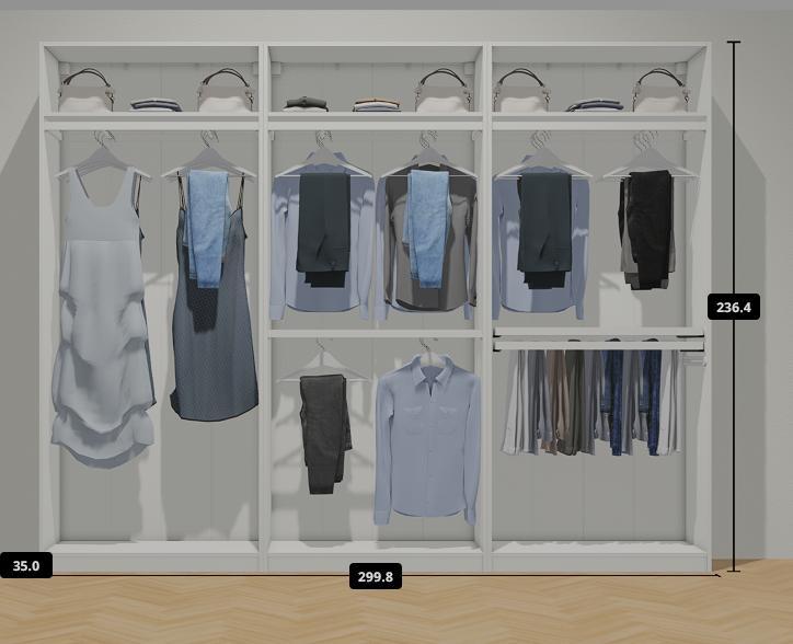 Ikea Pax wit 300cmx35cmx236cm, Maison & Meubles, Armoires | Penderies & Garde-robes, Comme neuf, 200 cm ou plus, 200 cm ou plus