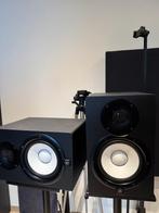 Yamaha HS7 studio monitors pair + stands, Audio, Tv en Foto, Luidsprekerboxen, Ophalen, Zo goed als nieuw, Front, Rear of Stereo speakers