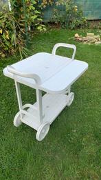 Bijzettafel wit op wielen, Ophalen, Gebruikt