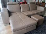 lederen longchair zetel, Huis en Inrichting, Zetels | Zetels en Chaises Longues, Ophalen, Zo goed als nieuw, Driepersoons, Metaal