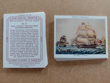 Old Naval Prints complete set 25 chromos zeilschepen REPRO beschikbaar voor biedingen