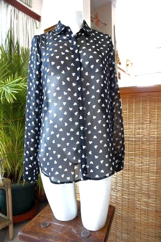 hart deels transparant zwarte blouse, Vêtements | Femmes, Blouses & Tuniques, Comme neuf, Taille 38/40 (M), Noir, Enlèvement ou Envoi