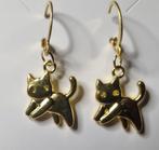 Boucles d'oreilles chat doré, Neuf, Enlèvement ou Envoi, Or, Autres matériaux
