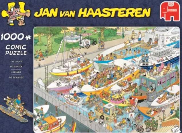 Jan van Haasteren De Sluizen 1000 stuks, Hobby en Vrije tijd, Denksport en Puzzels, Zo goed als nieuw, Legpuzzel, Verzenden