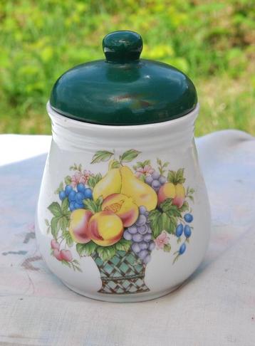 confiturier faience decor panier de fruit  beschikbaar voor biedingen
