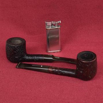 2 pipes DUNHILL SHELL BRIAR et SAVINELLI punto oro + briquet, Enlèvement ou Envoi, Utilisé, Autres types