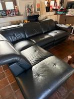 grote elektrische relaxleren hoekbank, Huis en Inrichting, Zetels | Zetels, Ophalen, Hoekbank, Leer, Zo goed als nieuw