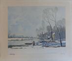 ALBERT SAVERYS / WINTERS LEIEZICHT / KLEURLITHO / 63x74cm, Antiek en Kunst, Ophalen of Verzenden