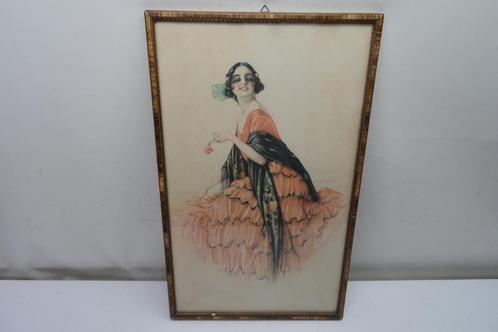 Originele art deco litho van Gaspar Camps,in kader., Antiek en Kunst, Kunst | Litho's en Zeefdrukken, Ophalen of Verzenden