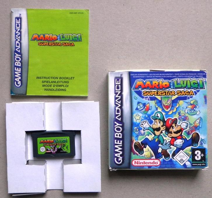 Mario & Luigi Superstar Saga voor Gameboy Advance Compleet, Games en Spelcomputers, Games | Nintendo Game Boy, Gebruikt, Ophalen of Verzenden