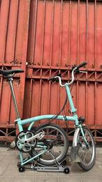 Brompton M6R turkooisblauw telescopisch zadel6 versnellinge, Fietsen en Brommers, Ophalen, Brompton, 14 tot 16 inch, Versnellingen