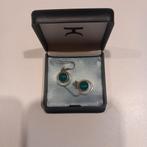 Boucles d'oreilles en argent 925 avec émeraude, Enlèvement ou Envoi, Comme neuf, Argent