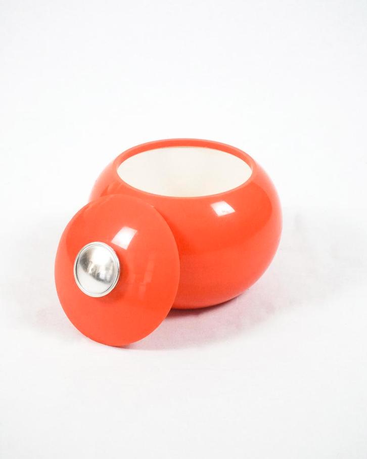 Vintage Oranje Ijsemmer 70s, Verzamelen, Retro, Huis en Inrichting, Ophalen of Verzenden