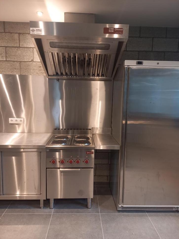 4-pits gasfornuis en elektrische oven, Elektronische apparatuur, Fornuizen, Nieuw, Inbouw, Elektrisch, 4 kookzones, 85 tot 90 cm