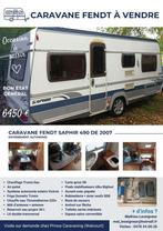 Fendt caravan te koop 6450 euro, Caravans en Kamperen, Caravans, Standaardzit, 60 kg, Bedrijf, Dwarsbed