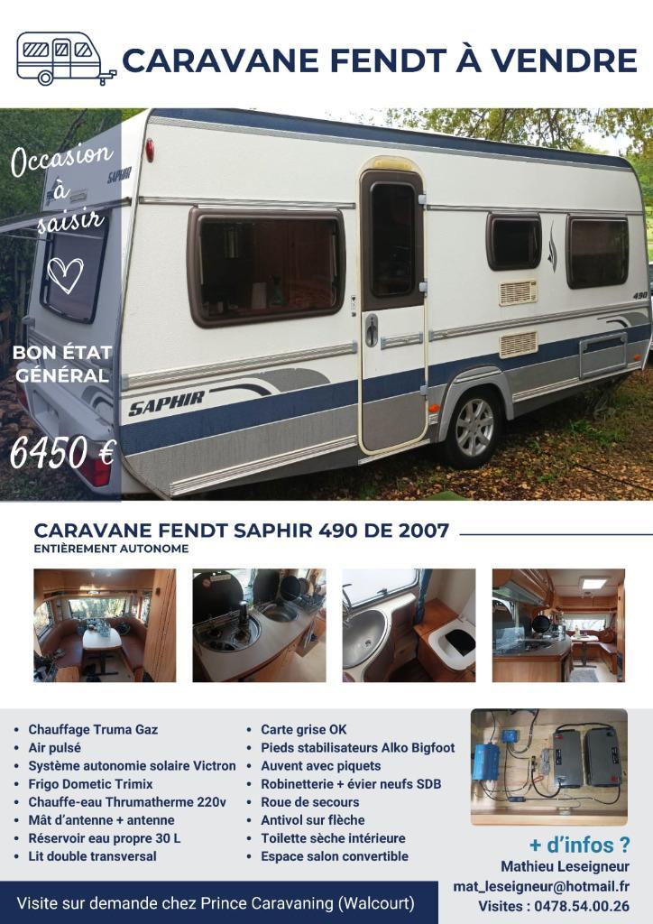 Fendt caravan te koop 6450 euro, Caravans en Kamperen, Caravans, Bedrijf, tot en met 4, 1000 - 1250 kg, Standaardzit, Fendt, Dwarsbed