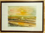 Lode Herreman, aquarel, 36 x 27 cm, Zon en Zee, Ophalen of Verzenden