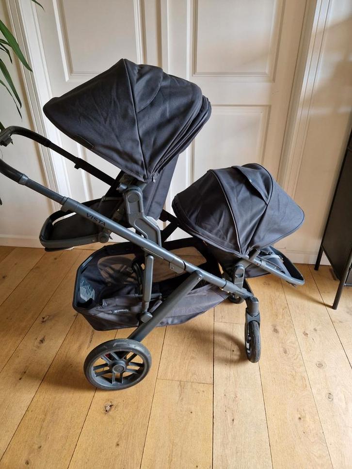 Dubbele buggy Uppababy Vista V2, Kinderen en Baby's, Buggy's, Gebruikt, Overige merken, Duomodel, Regenhoes, Verstelbare rugleuning