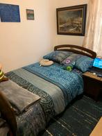 Bed + matras +lattenbodem+nachtkastje, Huis en Inrichting, Slaapkamer | Slaapbanken, 120 cm, Gebruikt, Bruin, Ophalen