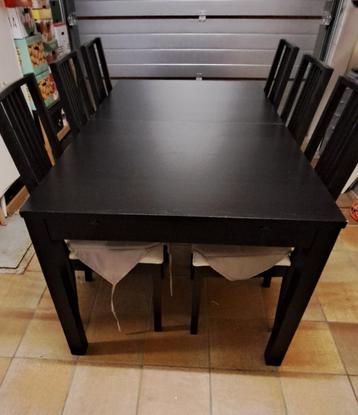 Table extensible IKEA BJURSTA avec 6 chaises Borje beschikbaar voor biedingen
