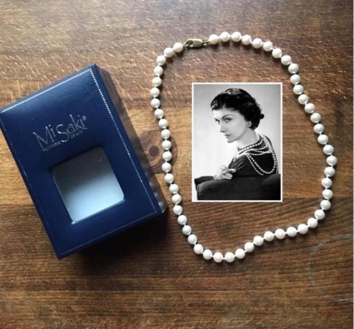 Vintage echt parelsnoer Misaki pearls uit Japan, Handtassen en Accessoires, Antieke sieraden, Ketting, Overige materialen, Ophalen of Verzenden