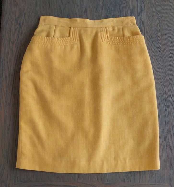 Katoen / linnen rokje en stijlvol wit bloesje - maat 36, Kleding | Dames, Rokken, Zo goed als nieuw, Maat 36 (S), Wit, Ophalen of Verzenden