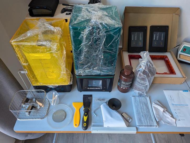 3D printer Elegoo Mars 2 + Wash & Cure Machine, Computers en Software, 3D Printers, Zo goed als nieuw, Ophalen