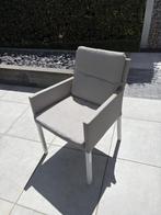 6 tuinstoelen en poef, Ophalen, Gebruikt, Aluminium, Stapelbaar