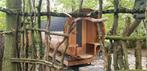 8 pers - grote barrel Sauna met platform en houtkachel, Sport en Fitness, Ophalen, Gebruikt, Fins of Traditioneel, Complete sauna