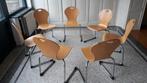 7 chaises vintage en bois et métal, empilables, Maison & Meubles, Professionnel design, Enlèvement, Métal, Cinq, Six Chaises ou plus
