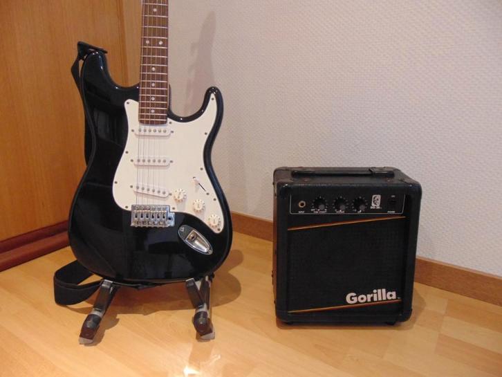 Guitare Stratocaster XP et amplificateur Gorilla GG 20 W., Musique & Instruments, Instruments à corde | Autre, Comme neuf, Autres types
