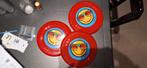 3  rode frisbees met smiley., Ophalen, Zo goed als nieuw