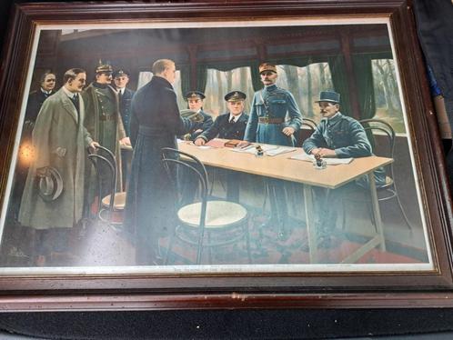 kader, ondertekening wapenstilstand  WO1., Verzamelen, Militaria | Algemeen, Landmacht, Foto of Poster, Ophalen of Verzenden