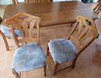 6 eiken zware mooi beklede stoelen, Huis en Inrichting, Ophalen, Zo goed als nieuw