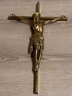 Vintage koperen kruisbeeld, prijs: 10€, Antiek en Kunst, Antiek | Religieuze voorwerpen, Ophalen of Verzenden
