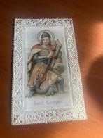 Oud devotieprentje met kanten rand : Saint Georges, Verzamelen, Verzenden, Bidprentje