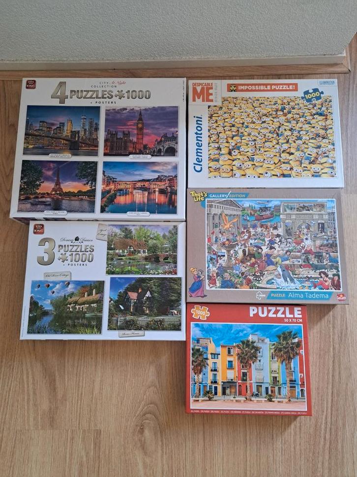 Diverse puzzels 1000 stukjes, Hobby en Vrije tijd, Denksport en Puzzels, Zo goed als nieuw, Legpuzzel, 500 t/m 1500 stukjes, Ophalen