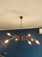 Landelijke luster roestbruin incl. lampen, Huis en Inrichting, Ophalen, Metaal