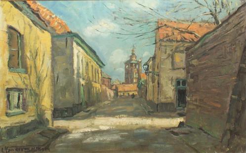 Leo Vandersmissen (1900-1966): Brugs Stadszicht (O/D, 76x61), Antiquités & Art, Art | Peinture | Classique, Enlèvement ou Envoi