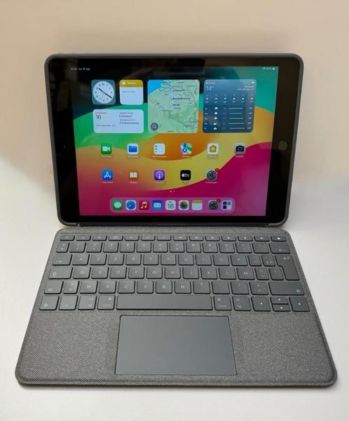 iPad 7e generatie 32GB WiFi met Logitech keyboard Azerty, Computers en Software, Apple iPads, Zo goed als nieuw, Apple iPad, Wi-Fi