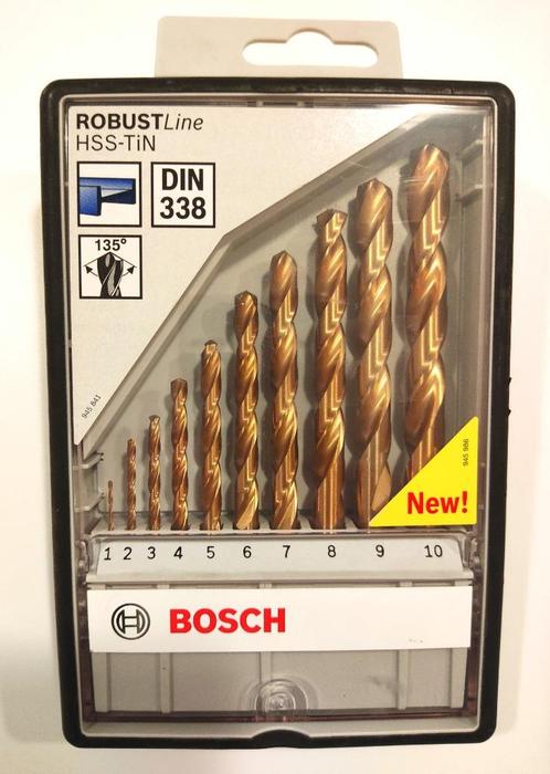 Set van 10 HSS-Tin Robust Line spiraalboren, Doe-het-zelf en Bouw, Gereedschap | Handgereedschap, Nieuw, Ophalen of Verzenden