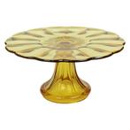 Art Deco Taartplateau Standaard Amber Luxval 1935 VSL, Ophalen of Verzenden